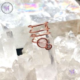 Rose Quartz Copper Ear Cuff